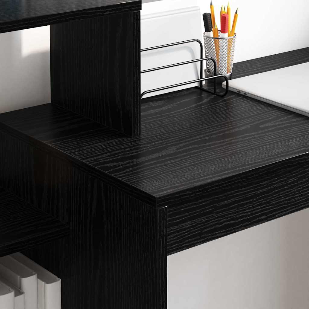 Bord med hylde Sort eg 100 x 40 x 90 cm Konstrueret træ