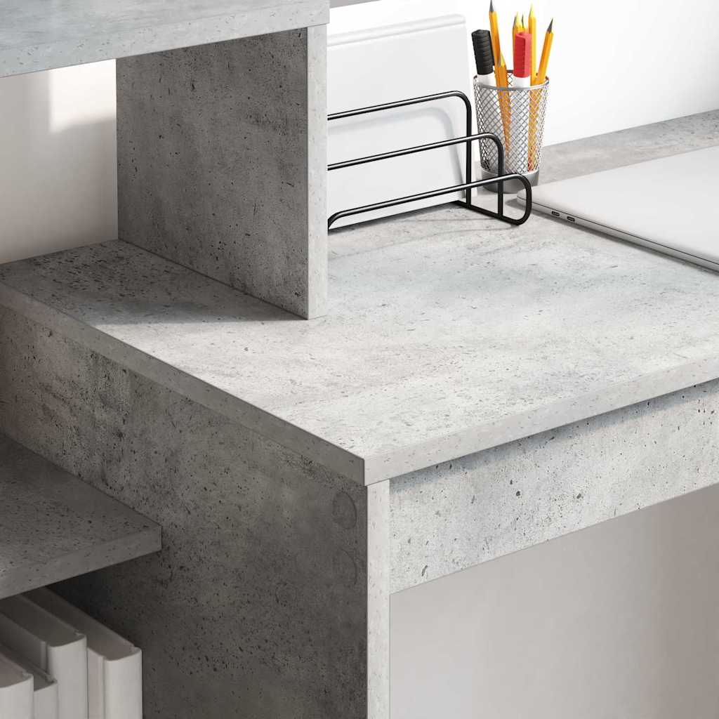 Bord med hylde Beton Grå 100 x 40 x 90 cm Konstrueret træ