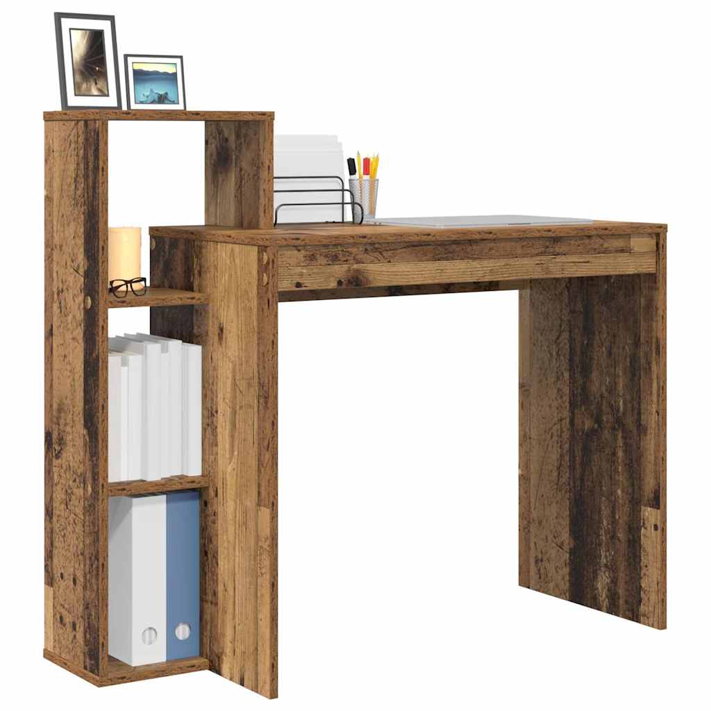 Bord med hylde Gammelt træ 100 x 40 x 90 cm Konstrueret træ