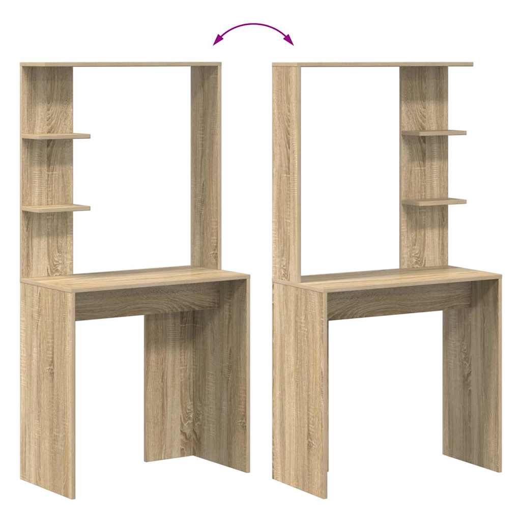 Bord med hylde Sonoma eg 78,5 x 37 x 154,5 cm Konstrueret træ