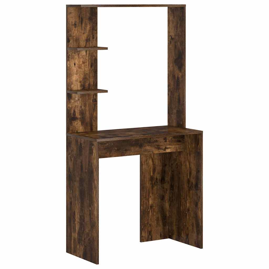 Bord med hylde Røget eg 78,5 x 37 x 154,5 cm Konstrueret træ