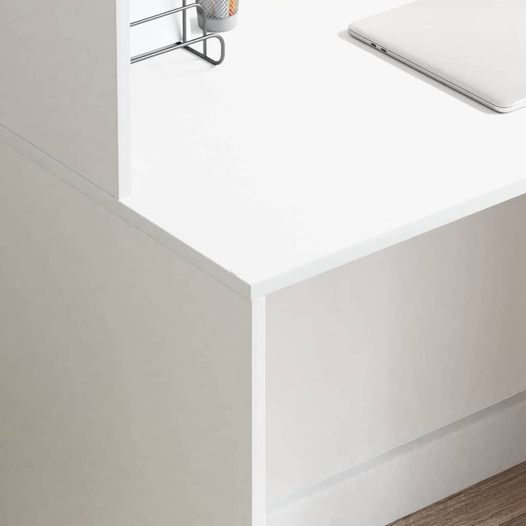 Bord med hylde Hvid 102 x 50 x 124 cm Konstrueret træ