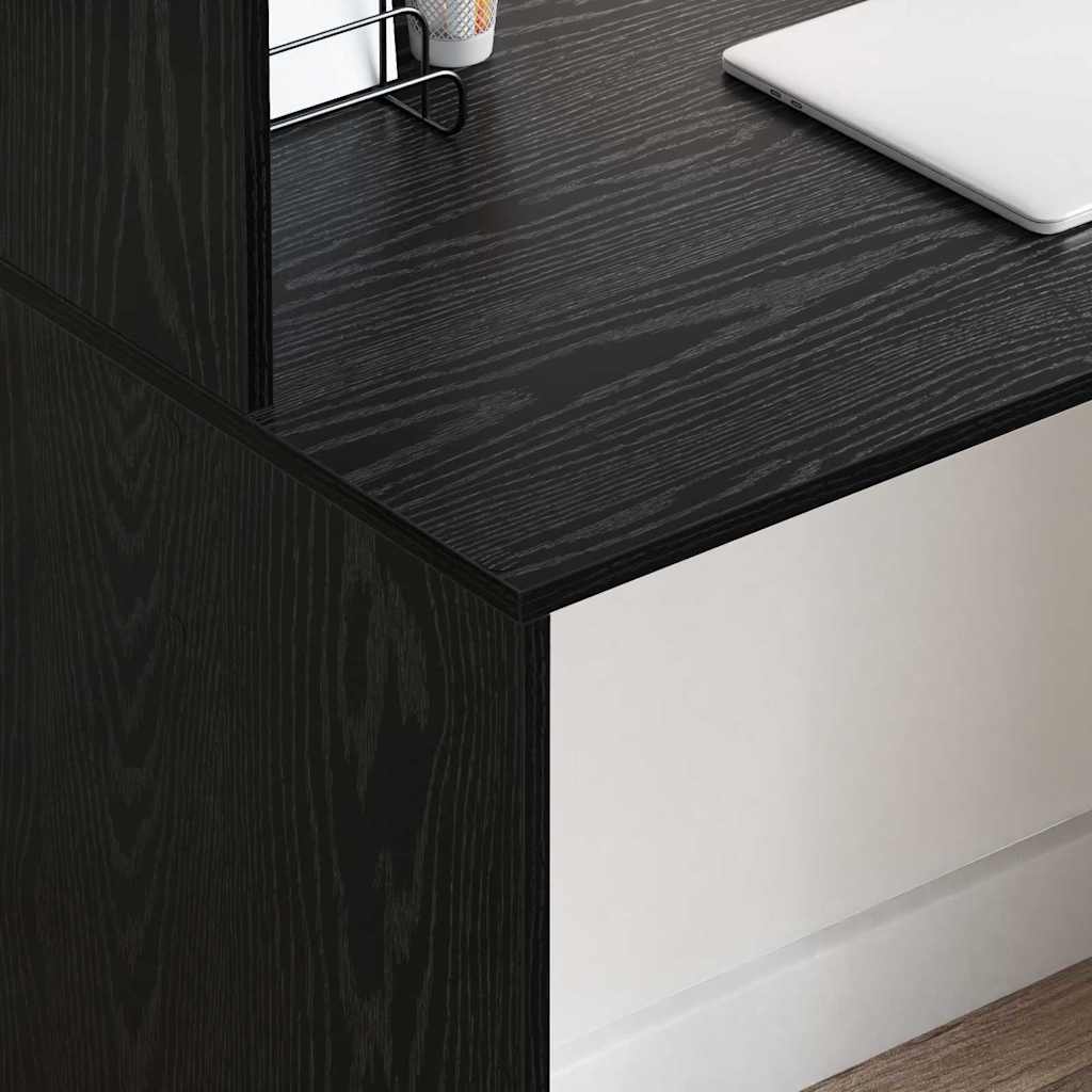 Bord med hylde Sort eg 102 x 50 x 124 cm Konstrueret træ