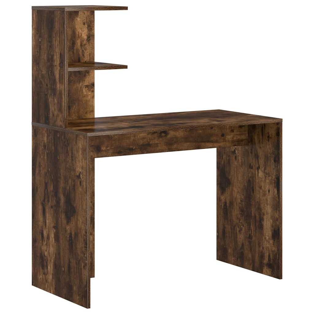 Bord med hylde Røget eg 102 x 50 x 124 cm Konstrueret træ