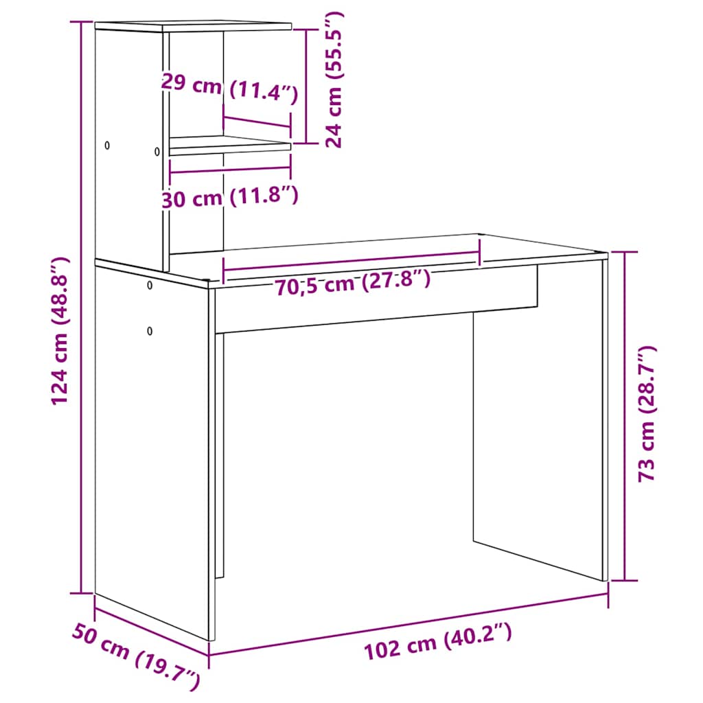 Bord Artisan Egetræ 102 x 50 x 124 cm Konstrueret træ