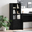 Highboard med skuffe Sort eg 45,5 x 34 x 127 cm