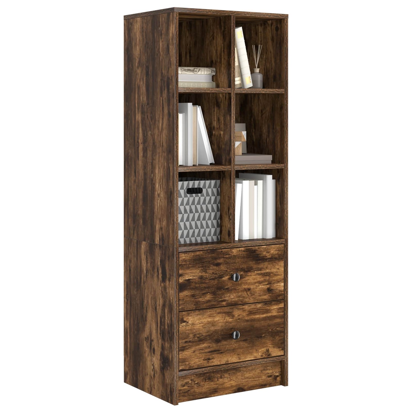 Highboard med skuffe Røget eg 45,5 x 34 x 127 cm