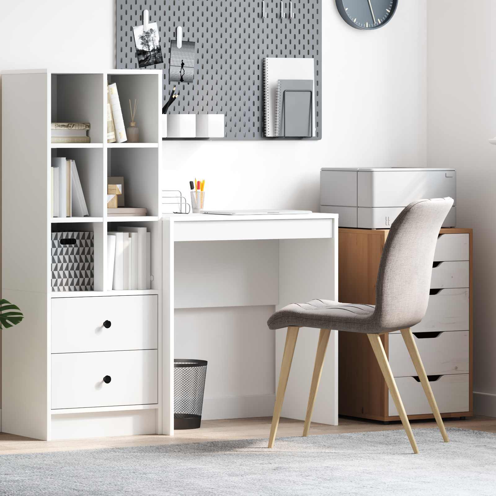 Kompakt skrivebord - hvid 70 × 40 × 76 cm