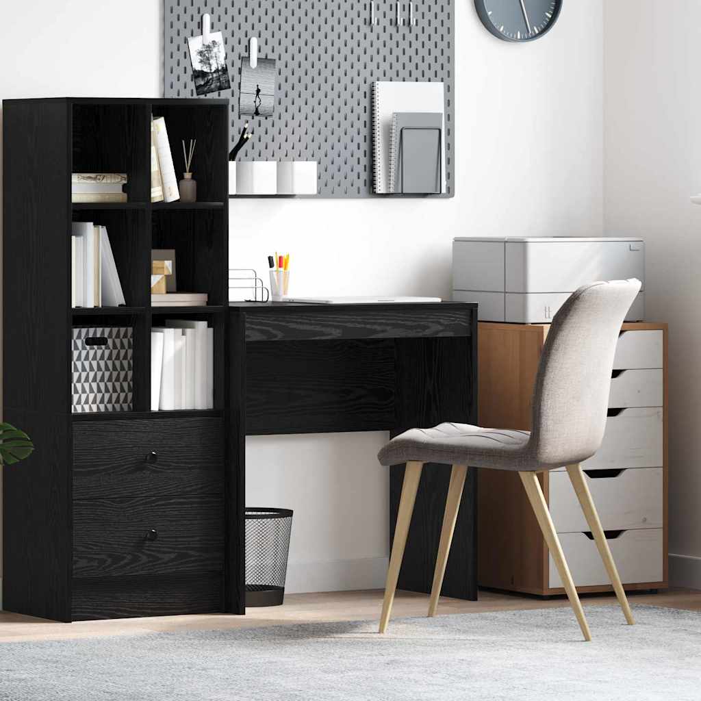 Skrivebord i sort eg - kompakt 70 × 40 × 76 cm