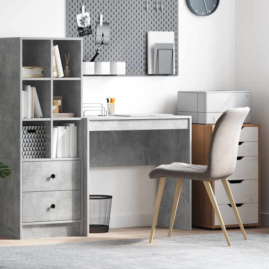 Skrivebord i beton grå - 80 × 40 × 76 cm, kompakt arbejdsbord
