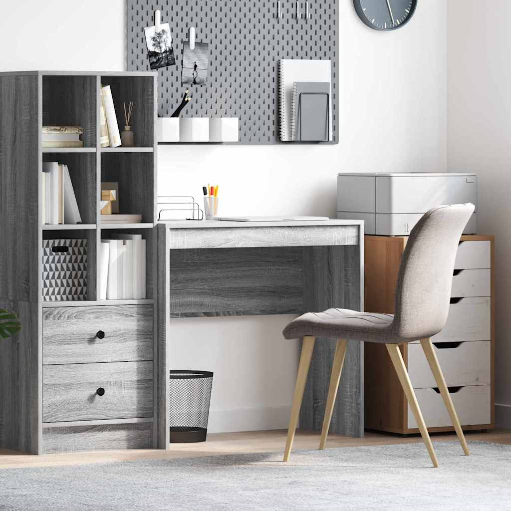 Skrivebord i grå sonoma - 80 × 40 × 76 cm, kompakt bord
