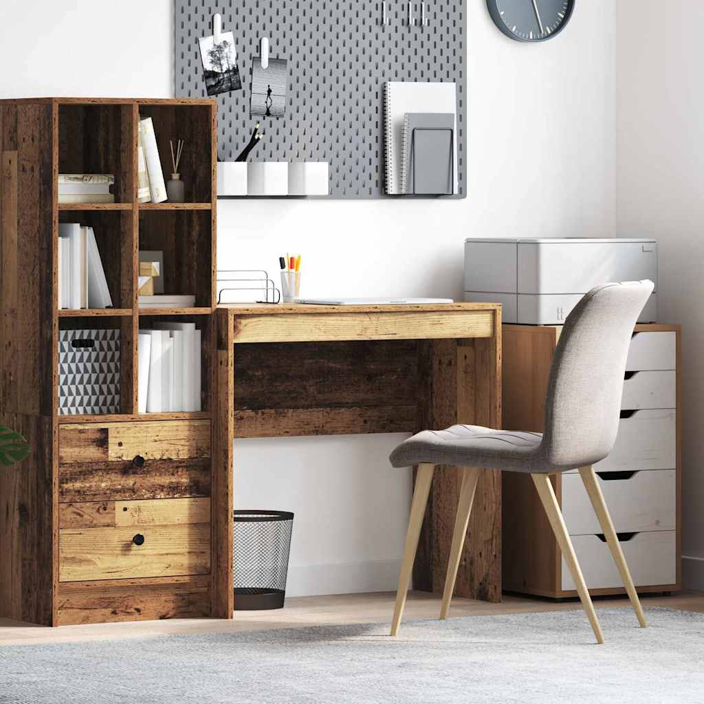 Kompakt skrivebord i gammelt trælook - 80 × 40 × 76 cm