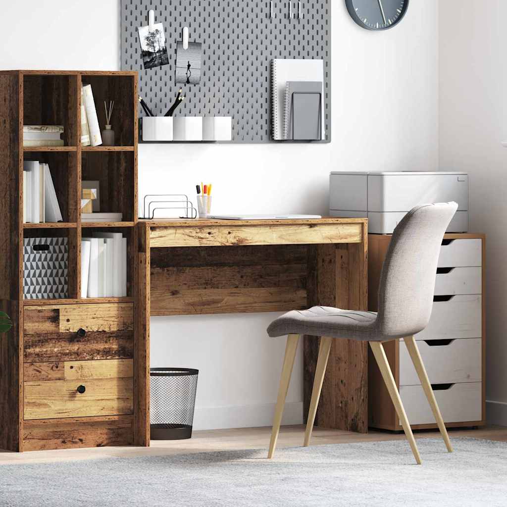 Skrivebord i gammelt trælook - 90 × 40 × 76 cm, kompakt hjemmekontor bord