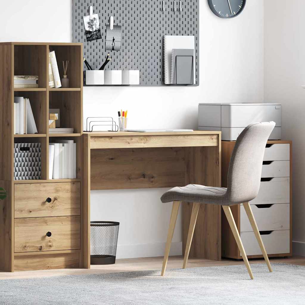 Skrivebord i artisan egetræ - 90 × 40 × 76 cm, kompakt