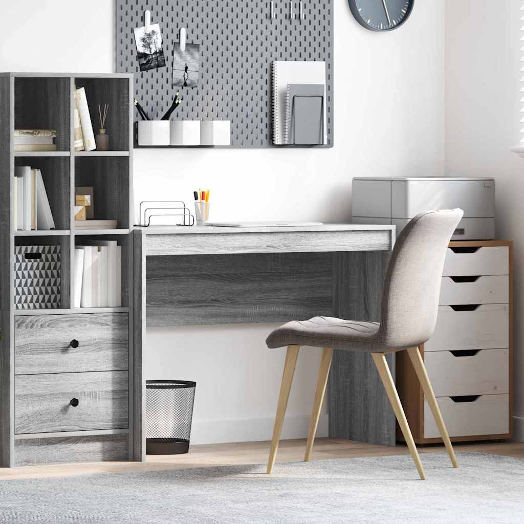 Skrivebord i grå sonoma - 100 × 40 × 76 cm, pladsbesparende