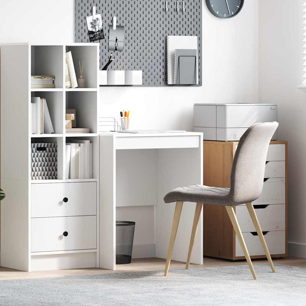 Skrivebord - hvid, 60 × 50 × 76 cm, kompakt og minimalistisk