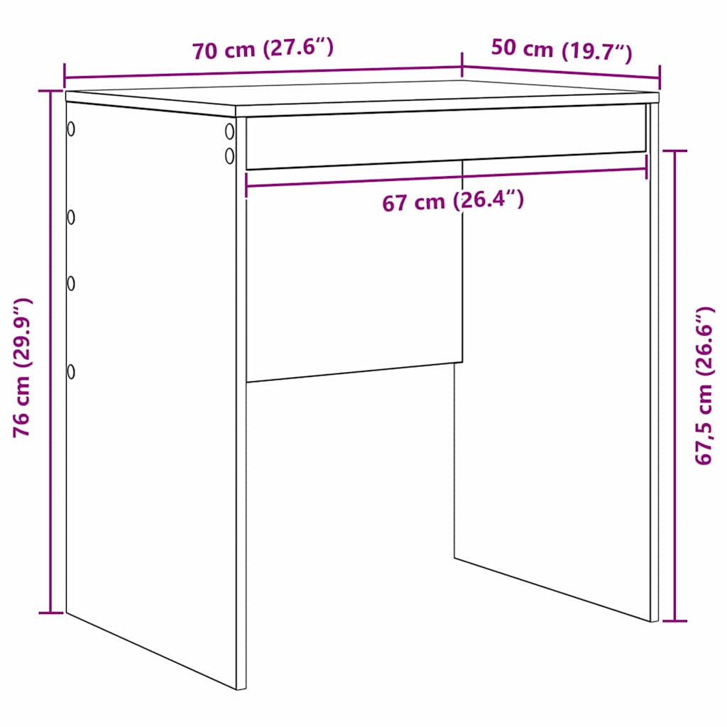 Bord Sonoma eg 70 x 50 x 76 cm