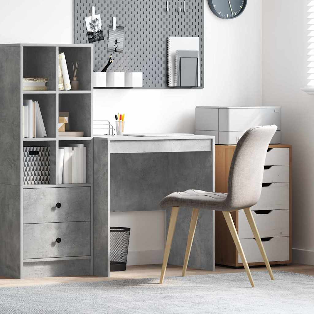 Skrivebord i beton grå - 70 × 50 × 76 cm, kompakt og moderne