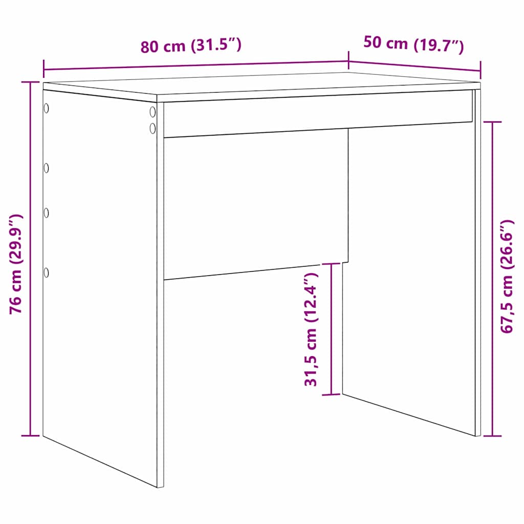 Bord Sort eg 80 x 50 x 76 cm