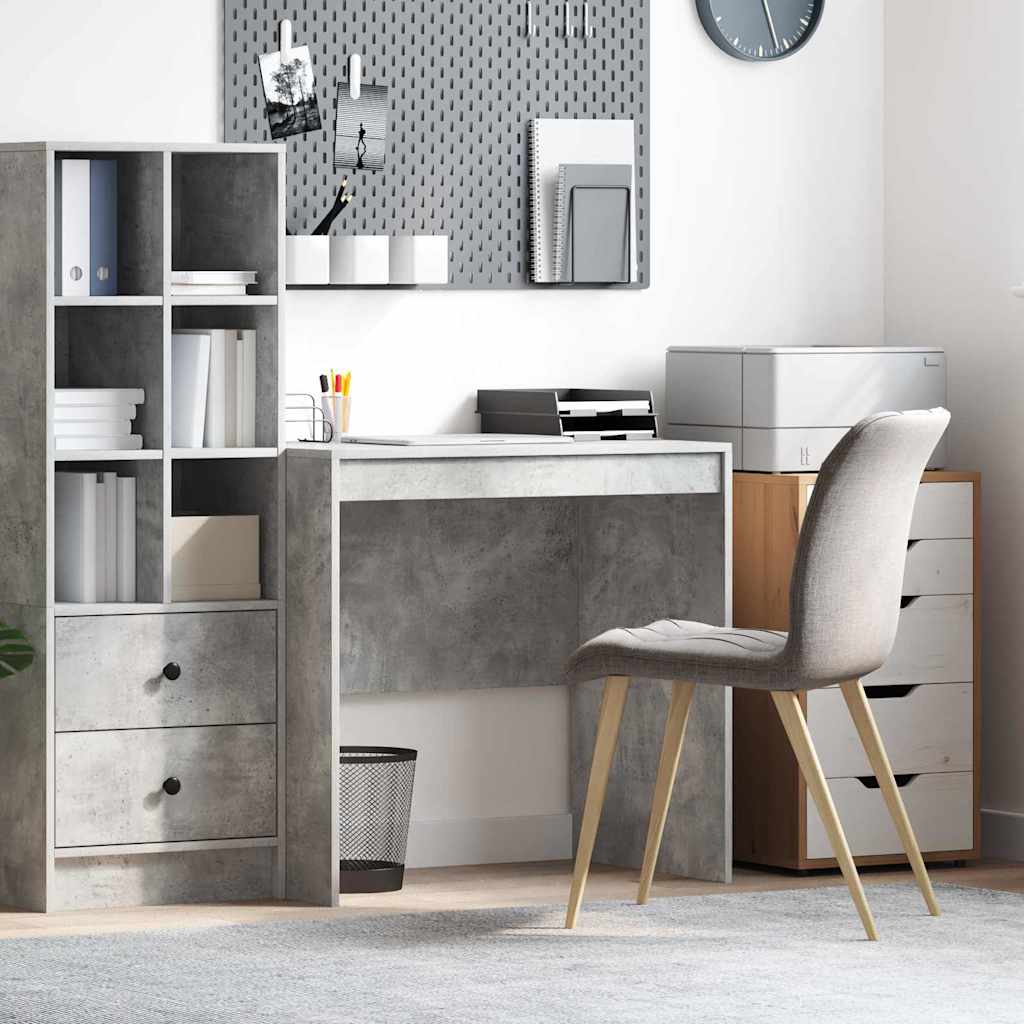 Skrivebord i beton grå - 80 × 50 × 76 cm, kompakt arbejdsbord
