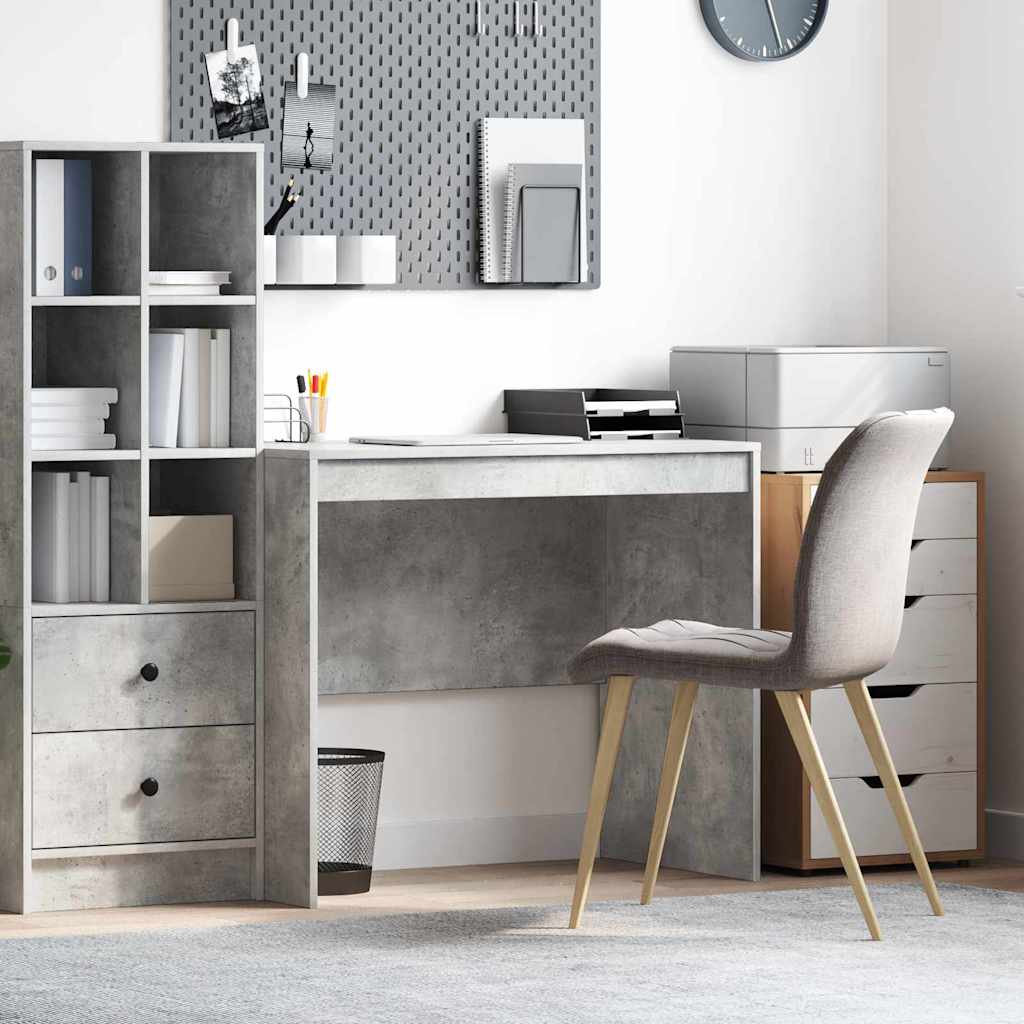 Skrivebord i beton grå - 90 × 50 × 76 cm, konstrueret træ