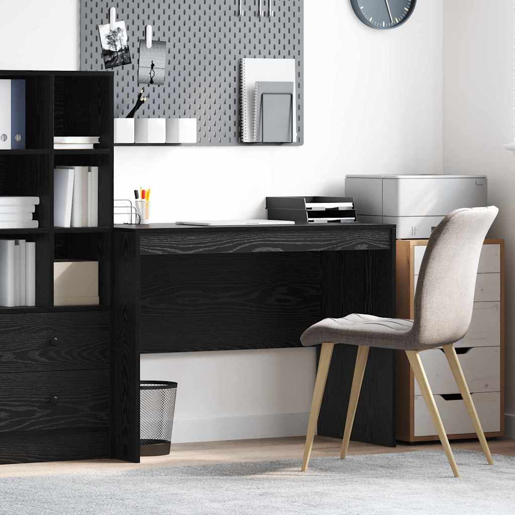 Skrivebord i sort eg - 100 × 50 × 76 cm, kompakt arbejdsbord
