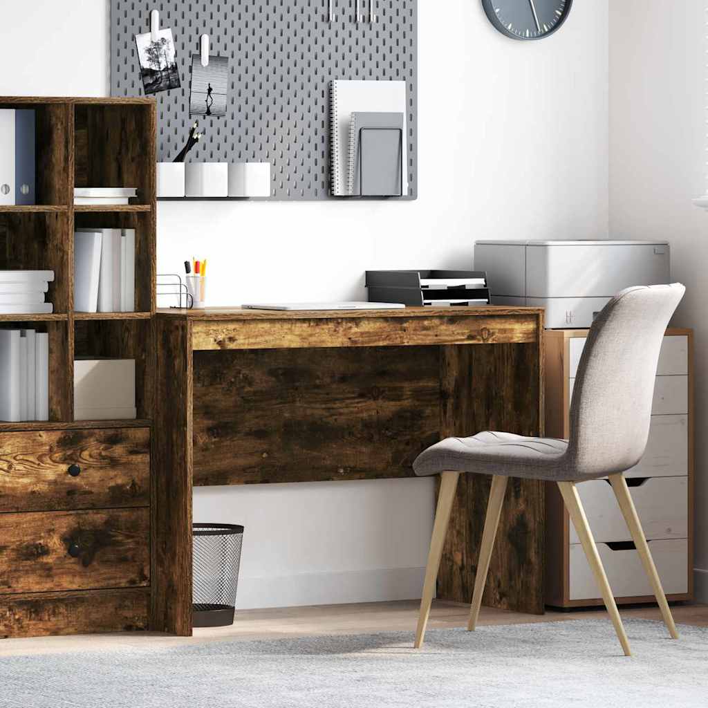 Skrivebord i røget eg - 100 × 50 × 76 cm, pladsbesparende