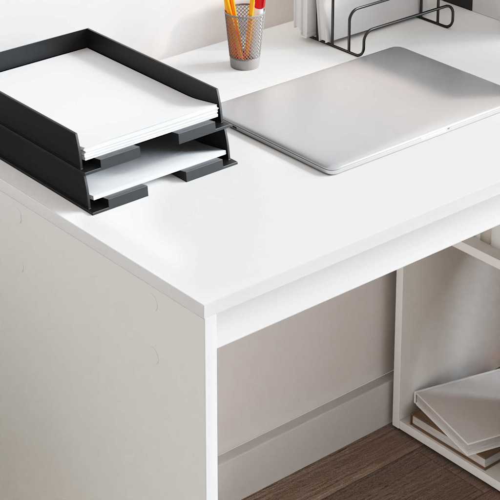 Bord med hylde Hvid 108 x 55 x 103.5 cm Konstrueret træ