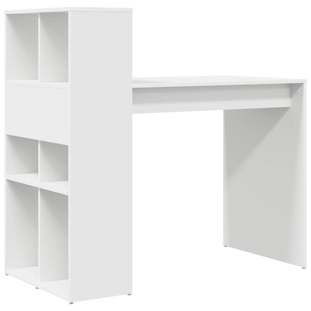 Bord med hylde Hvid 108 x 55 x 103.5 cm Konstrueret træ