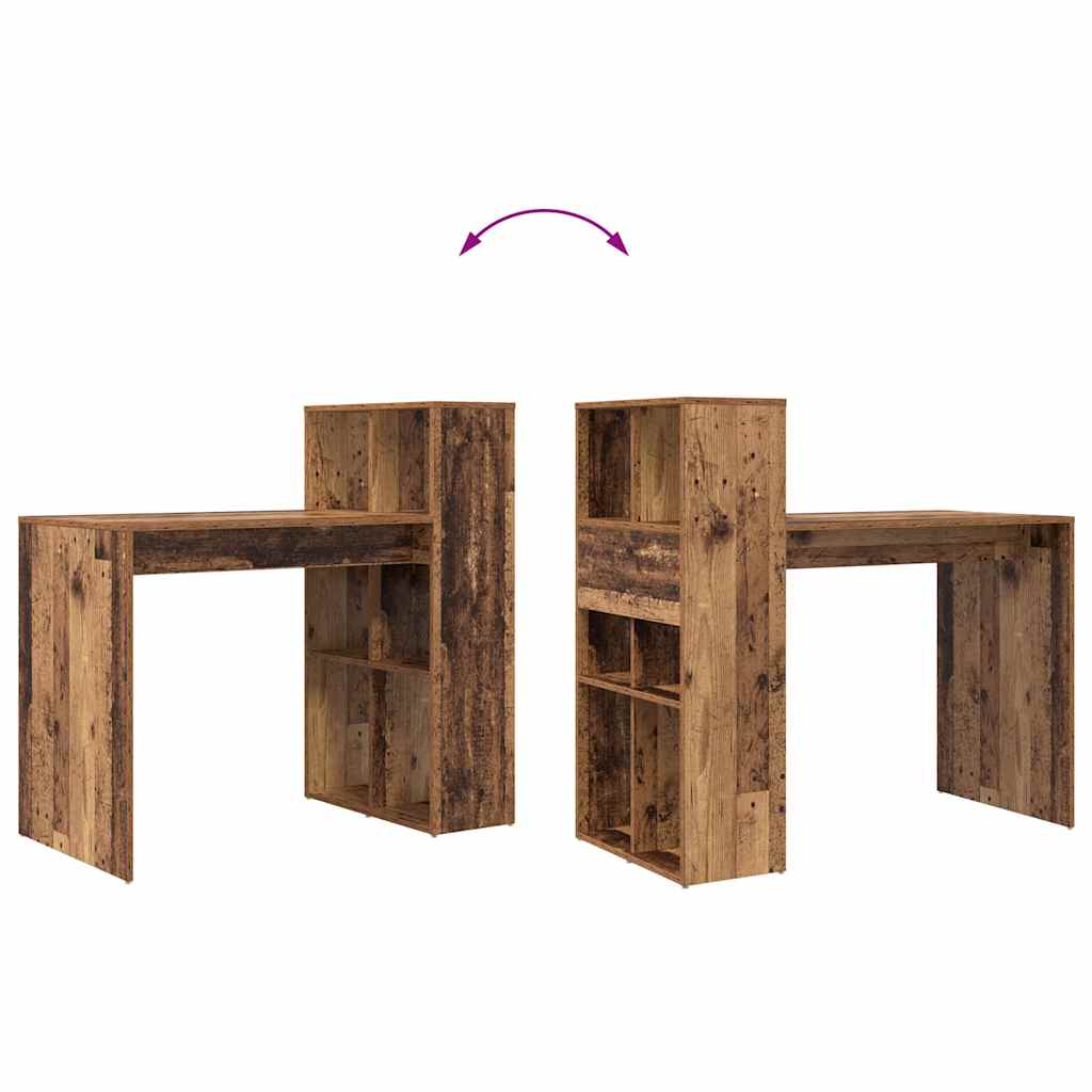 Bord med hylde Gammelt træ 108 x 55 x 103.5 cm Konstrueret træ