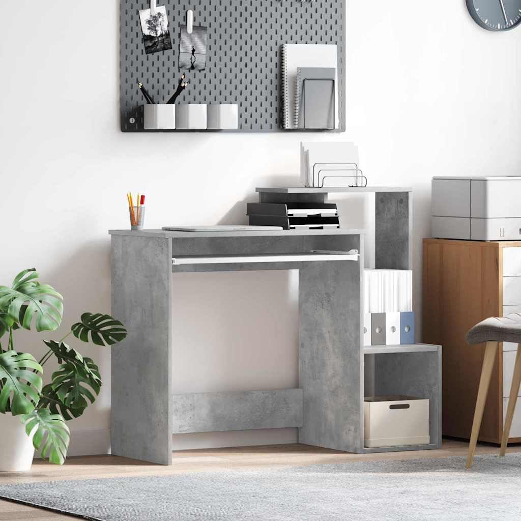 Skrivebord med skuffe - beton grå, 106 × 41 × 88,5 cm, konstrueret træ