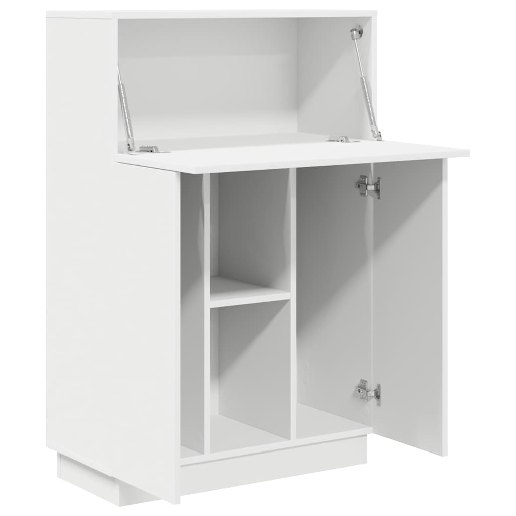 Bord med hylde Hvid 71,5 x 31,5 x 106,5 cm Konstrueret træ
