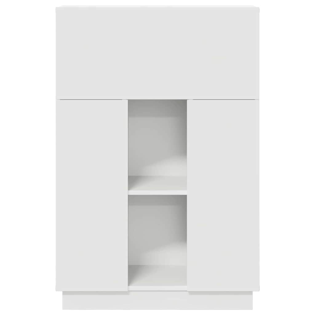 Bord med hylde Hvid 71,5 x 31,5 x 106,5 cm Konstrueret træ