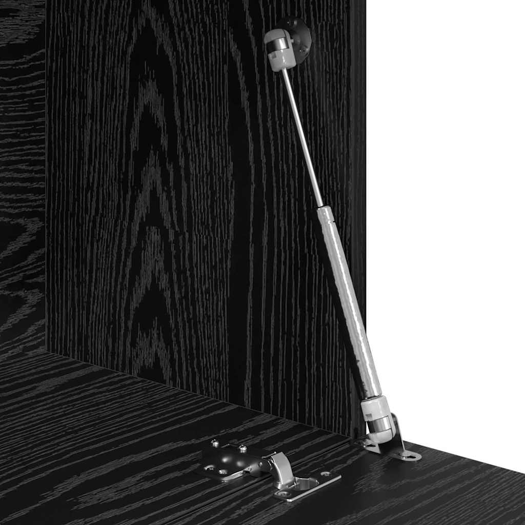 Bord med hylde Sort eg 71,5 x 31,5 x 106,5 cm Konstrueret træ