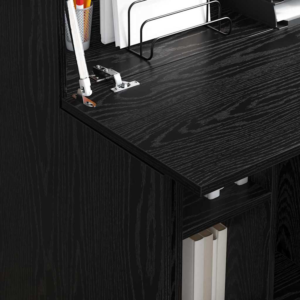Bord med hylde Sort eg 71,5 x 31,5 x 106,5 cm Konstrueret træ