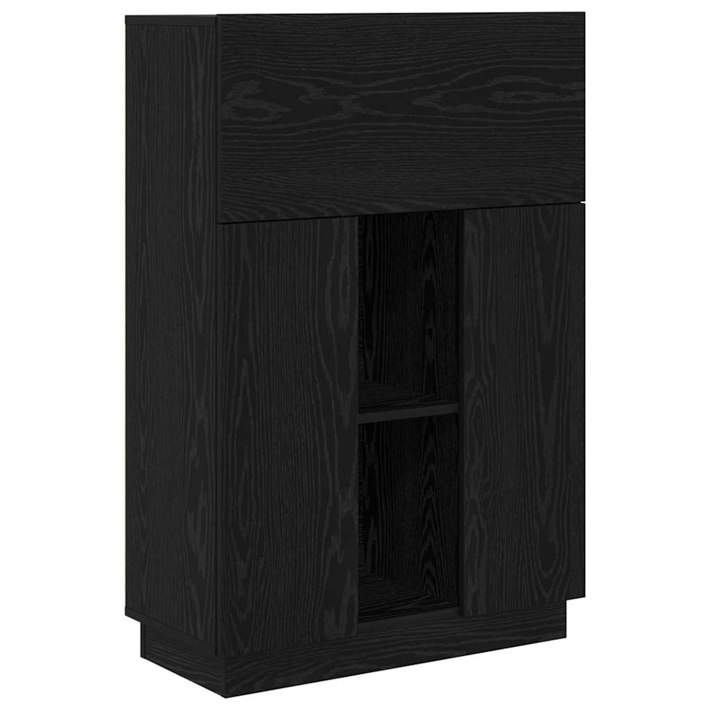 Bord med hylde Sort eg 71,5 x 31,5 x 106,5 cm Konstrueret træ