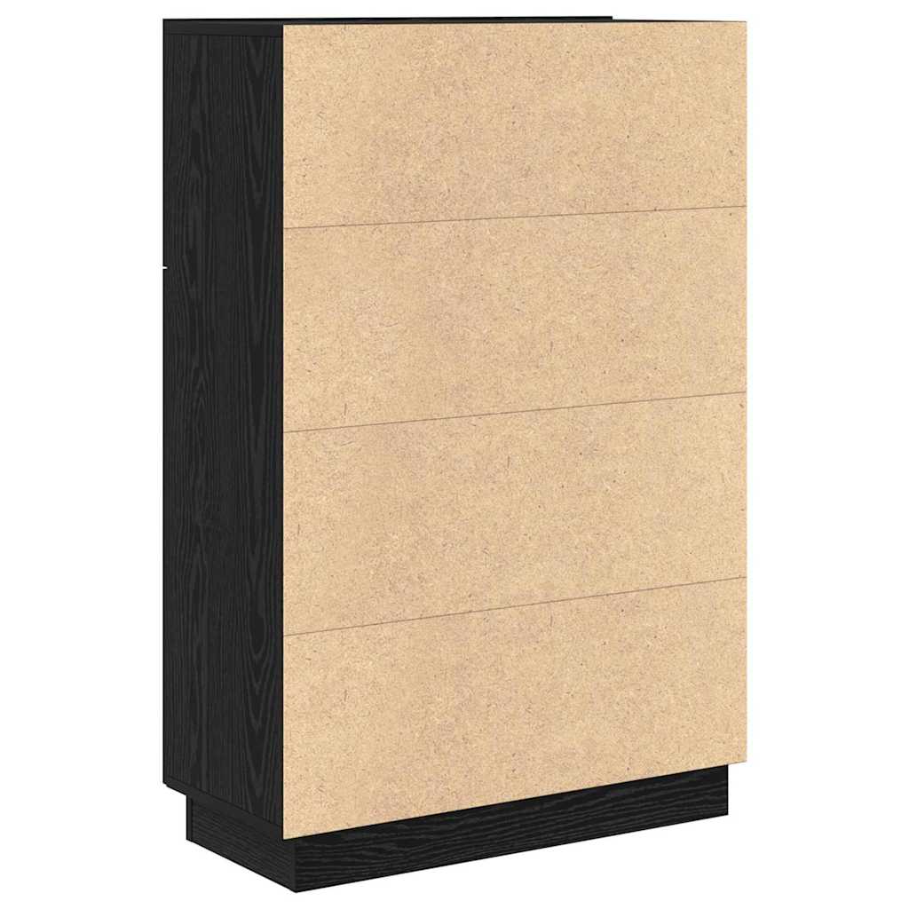 Bord med hylde Sort eg 71,5 x 31,5 x 106,5 cm Konstrueret træ