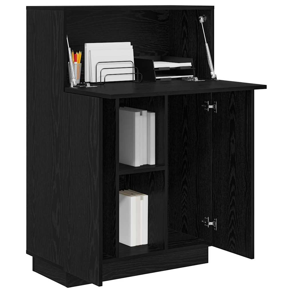 Bord med hylde Sort eg 71,5 x 31,5 x 106,5 cm Konstrueret træ