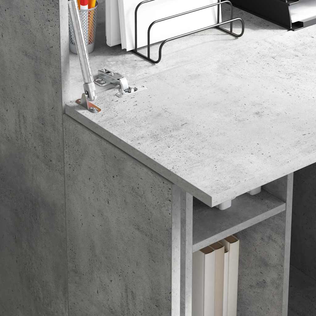 Bord med hylde Beton Grå 71,5 x 31,5 x 106,5 cm Konstrueret træ