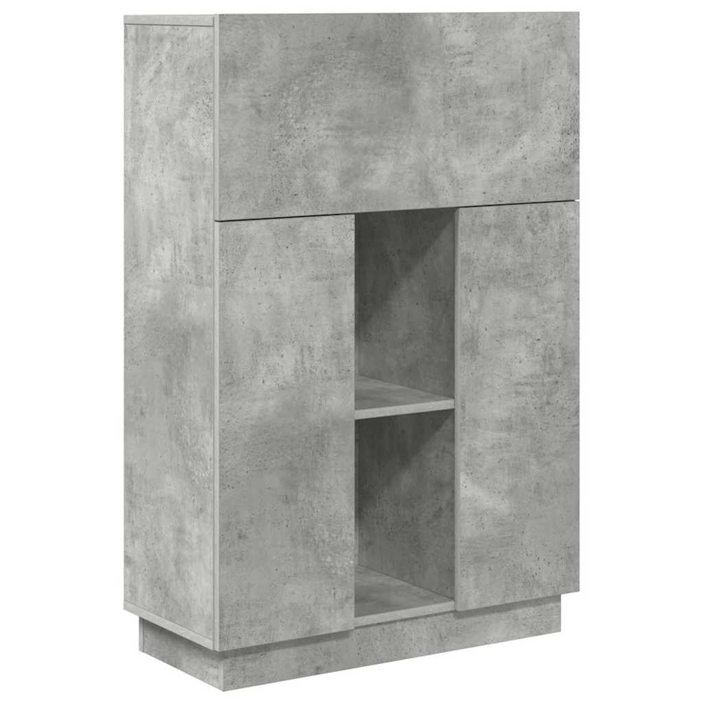 Bord med hylde Beton Grå 71,5 x 31,5 x 106,5 cm Konstrueret træ