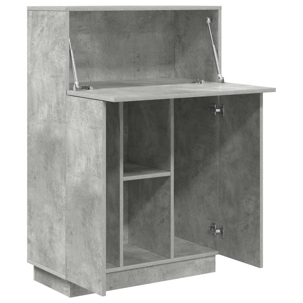 Bord med hylde Beton Grå 71,5 x 31,5 x 106,5 cm Konstrueret træ