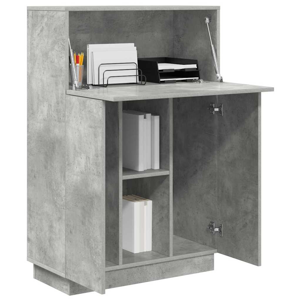 Bord med hylde Beton Grå 71,5 x 31,5 x 106,5 cm Konstrueret træ