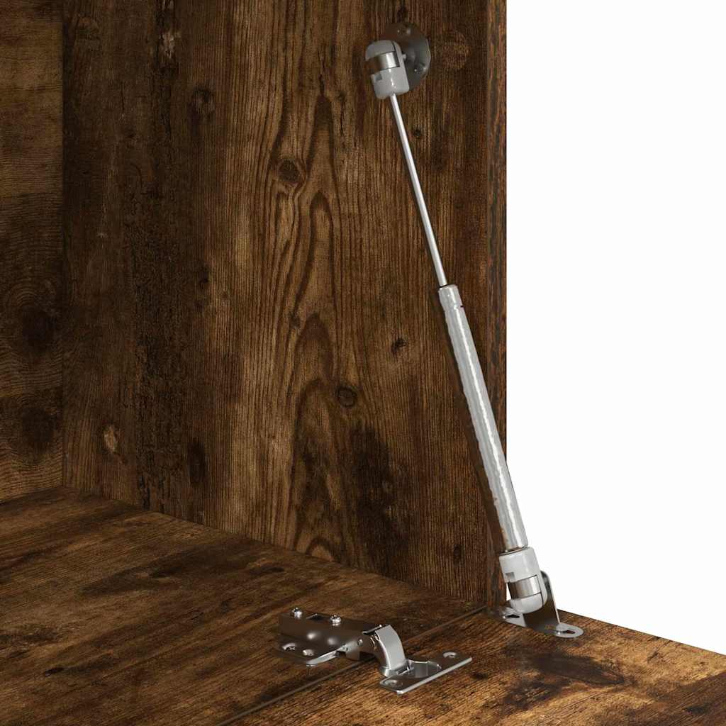Bord med hylde Røget eg 71,5 x 31,5 x 106,5 cm Konstrueret træ