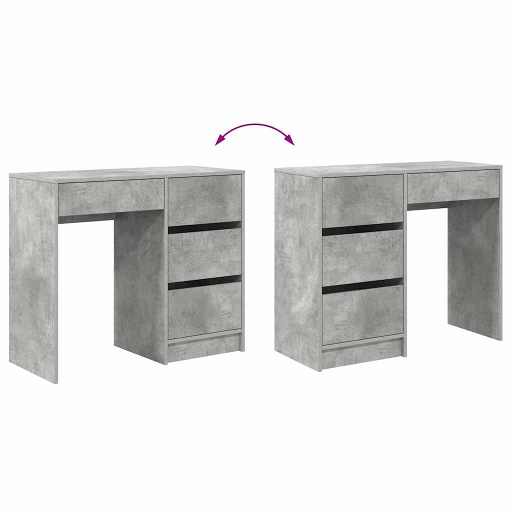 Bord med skuffe Beton Grå 90 x 37.5 x 75 cm Konstrueret træ