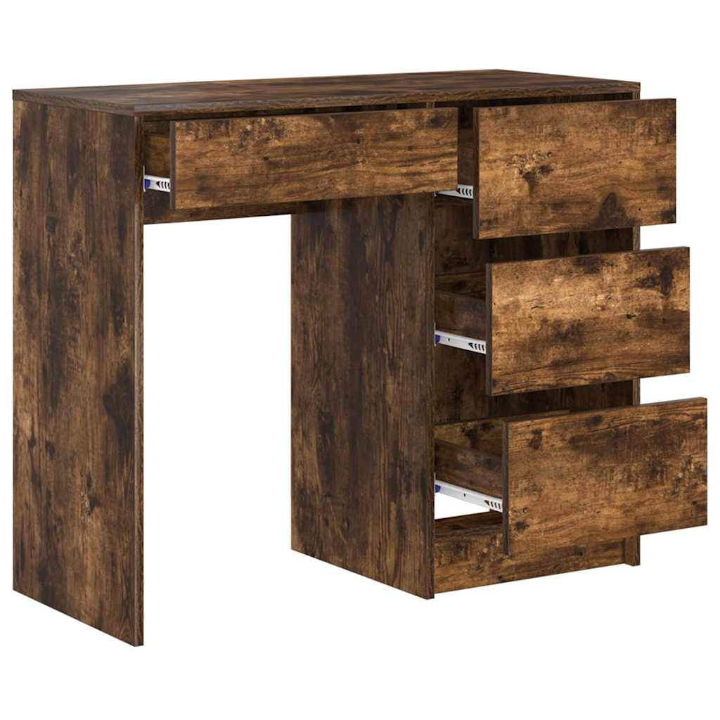 Bord med skuffe Røget eg 90 x 37.5 x 75 cm Konstrueret træ