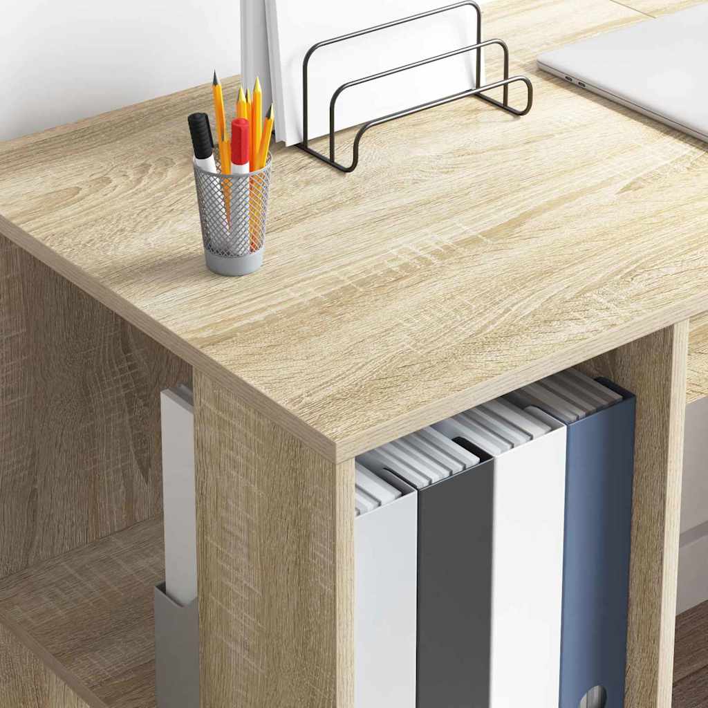 Bord med hylde Sonoma eg 130 x 50,5 x 75 cm Konstrueret træ