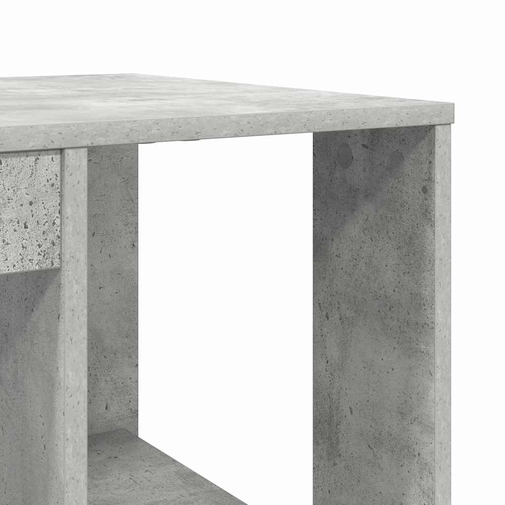 Bord med hylde Beton Grå 130 x 50,5 x 75 cm Konstrueret træ