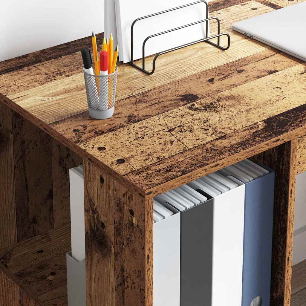 Bord med hylde Gammelt træ 130 x 50,5 x 75 cm Konstrueret træ