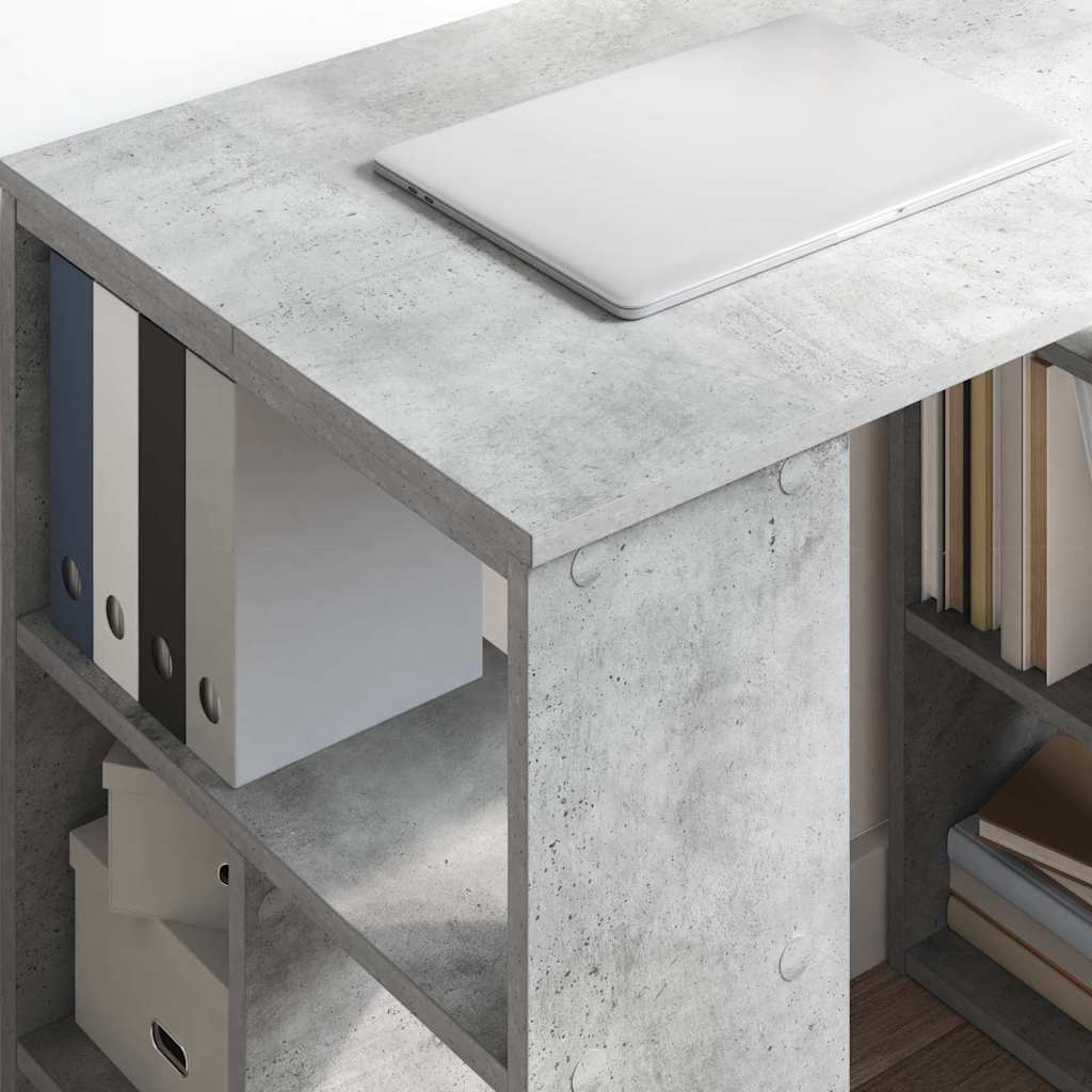Bord med hylde Beton Grå 90 x 50 x 75 cm Konstrueret træ