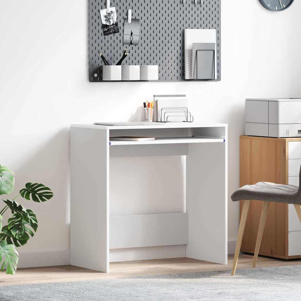 Skrivebord med skuffe - hvid, 77,5 × 43 × 79 cm, konstrueret træ